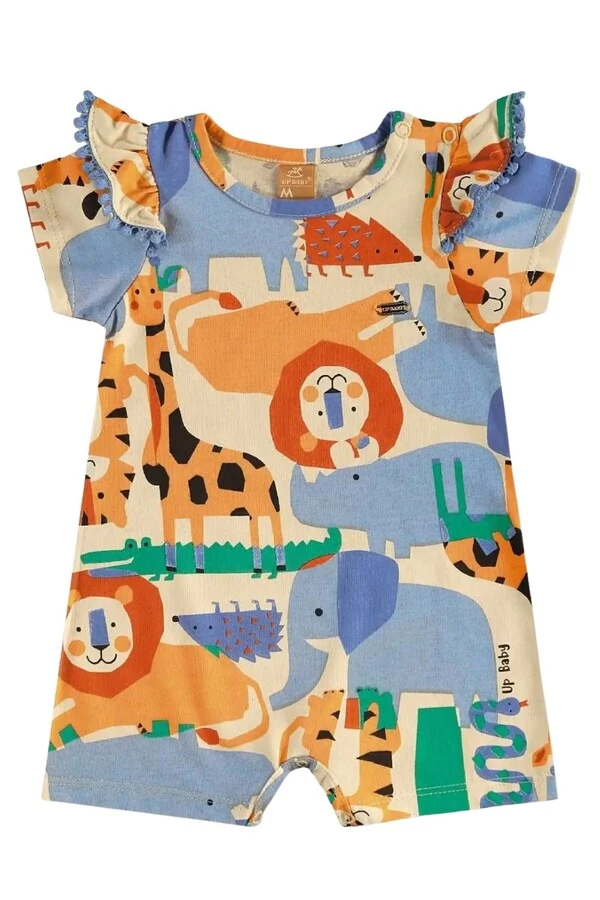 Macaquinho manga curta em meia malha Up Baby