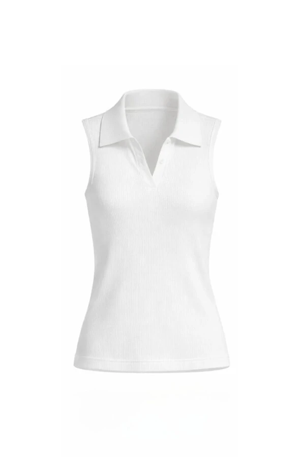 Polo em poliamida fitness sem manga Kwi