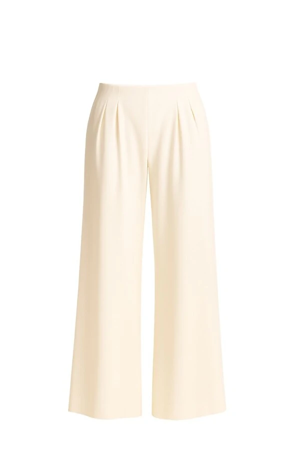 Calça pantalona com pregas feminina Kwi