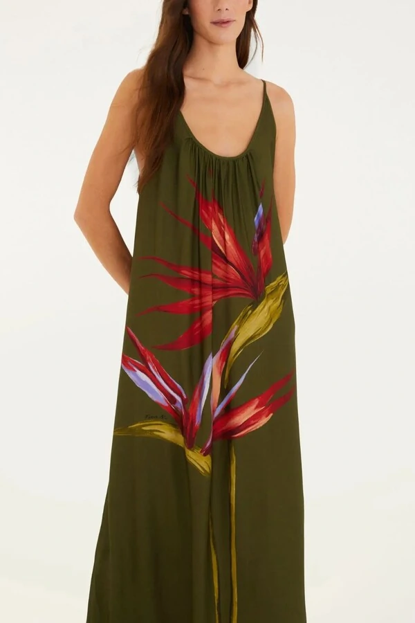 Vestido longo maxi estrelicia Farm