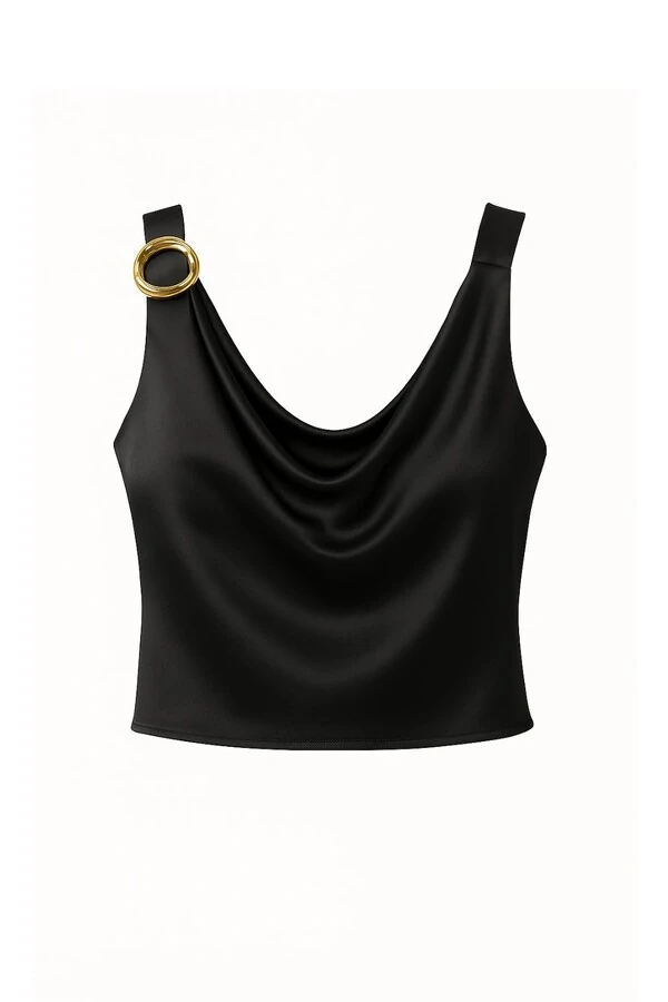 Blusa de cetim feminina Kwi