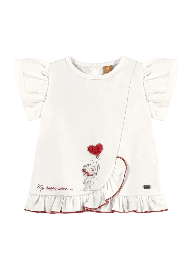 Conjunto blusa meia malha e bermuda cotton Up Baby