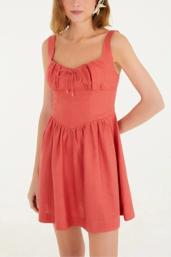 Vestido curto corselet Farm