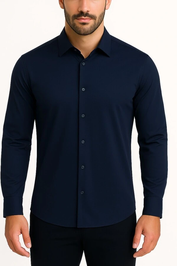 Camisa social ML masculina em poliamida Kwi