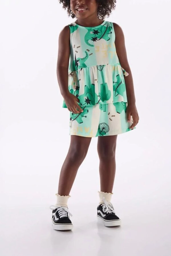 Conjunto blusa malha e short molecotton Três e Já