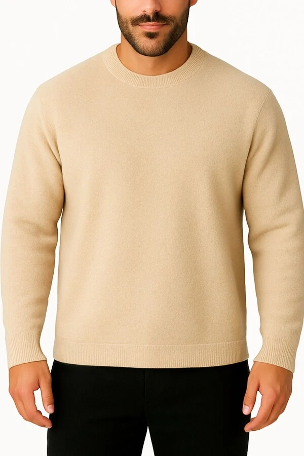 Blusa cashmere grosso básico decote careca Kwi