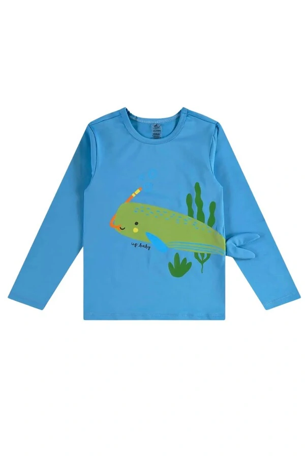 Conjunto camiseta e sunga boxer em malha uv fps+50 Up Baby