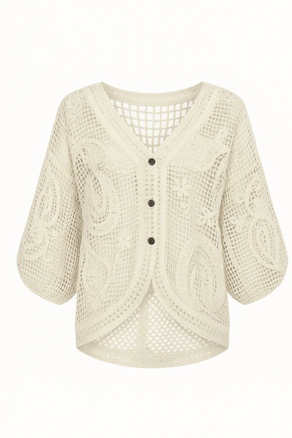 Kimono feminino em crochê Kwi