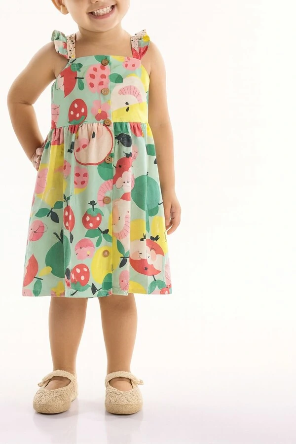 Vestido sem manga em viscolinho Três E Já