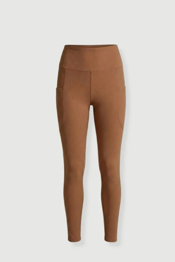 Calça legging canelada com bolso lateral Kwi