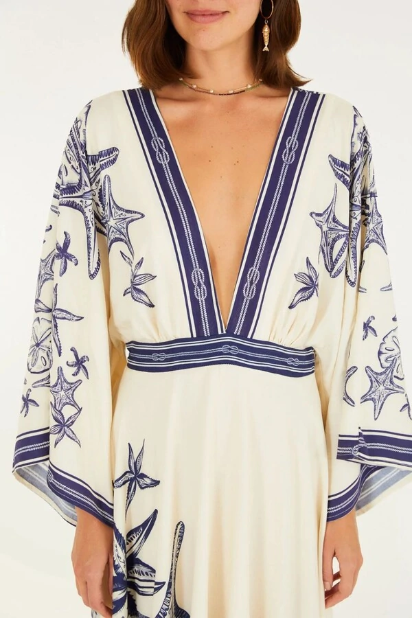 Vestido midi mar de ondas Farm