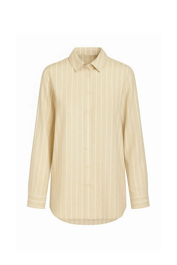 Camisa oversized listrada feminina Kwi