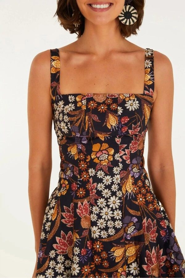 Vestido curto balone lili Farm