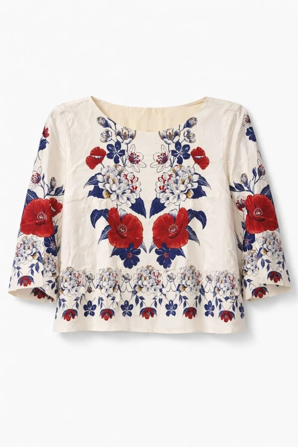 Tshirt cropped floral lina Farm