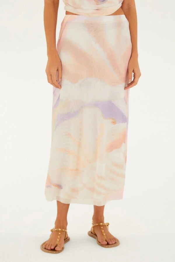 Saia midi tule maxi perola Farm