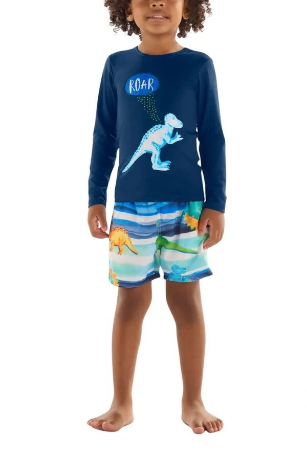 Conjunto camiseta malha uv fps+50 e short microfibra Up Baby