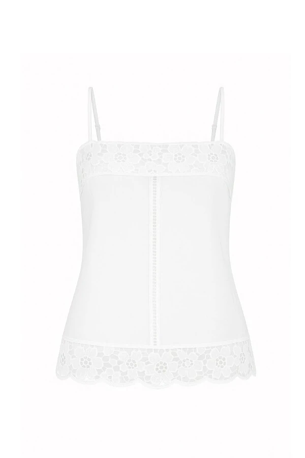 Blusa alça algodão com renda Kwi