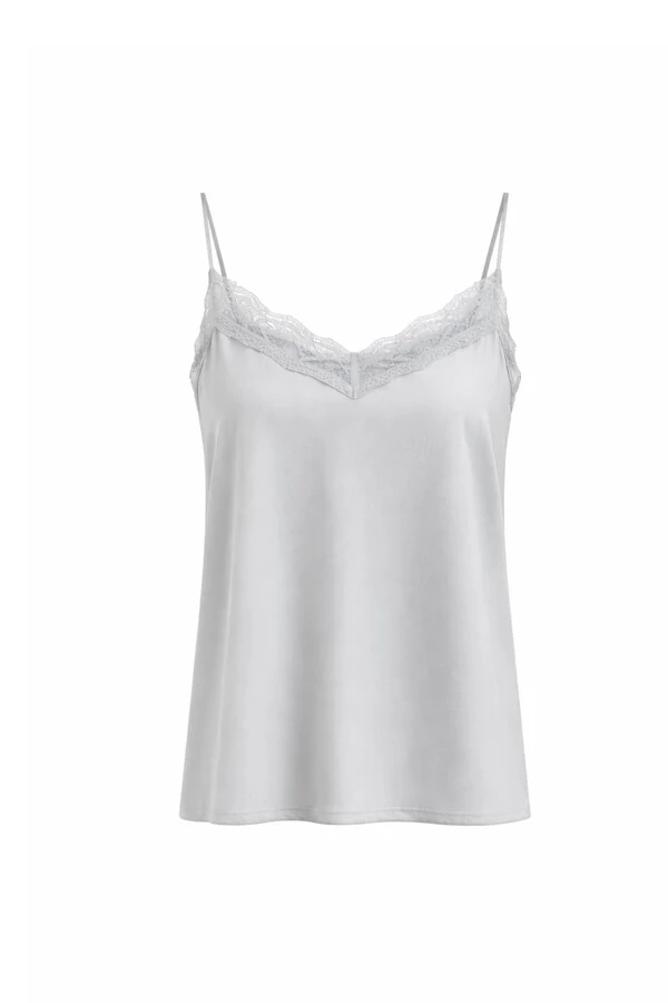 Regata poliamida com renda Kwi