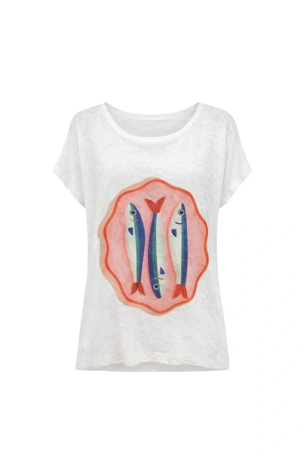 Blusa yoga peixe em malha flamê Kwi