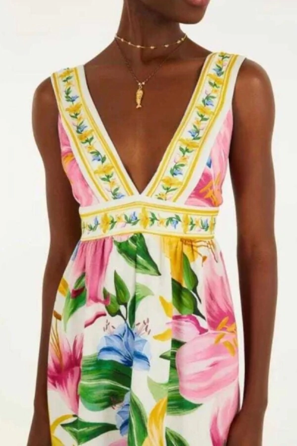 Vestido curto floral malu Farm