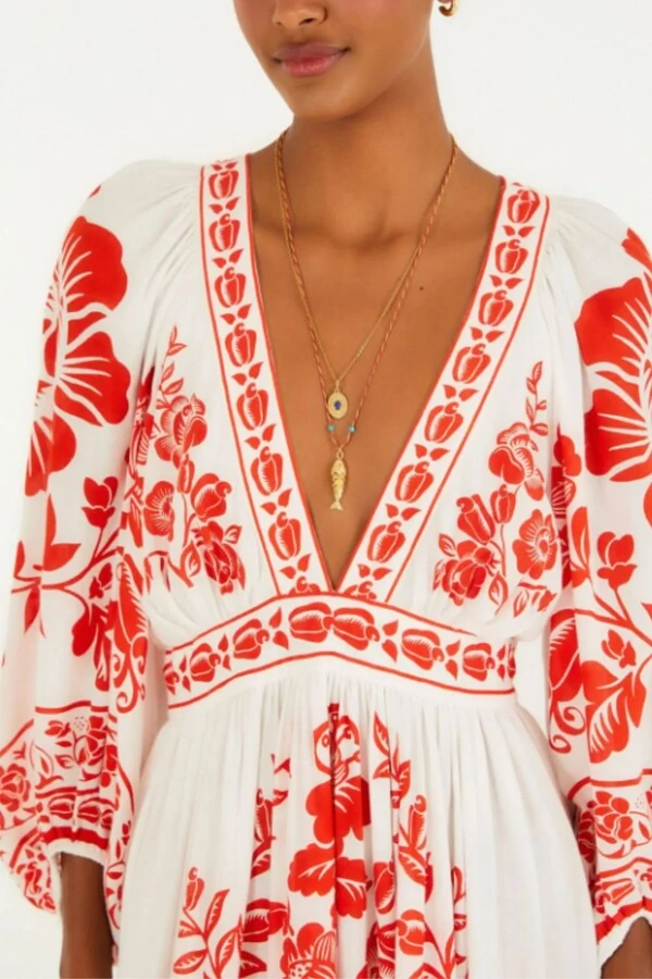 Vestido longo noite de passaro Farm