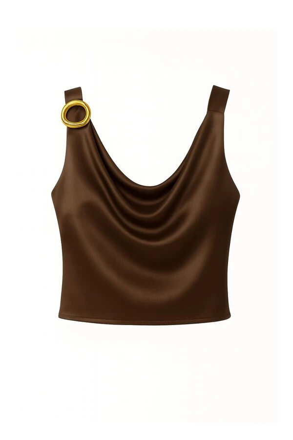 Blusa de cetim feminina Kwi