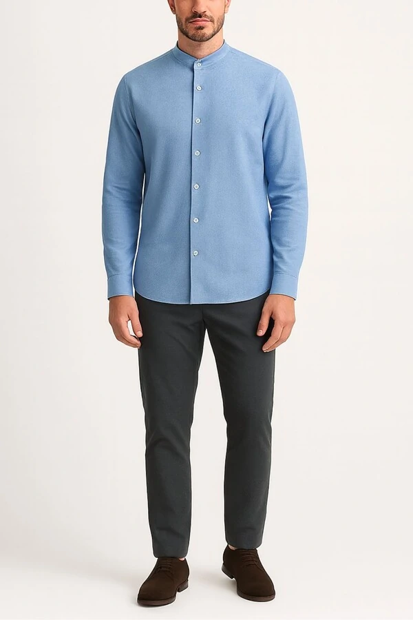 Camisa social masculina gola padre Zafferano