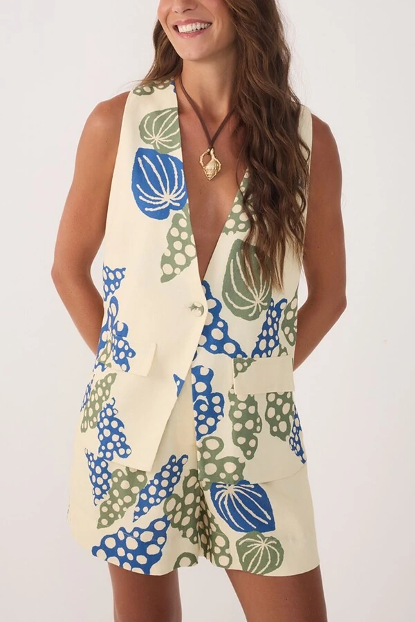 Maxi colete estampa begonia Dress to