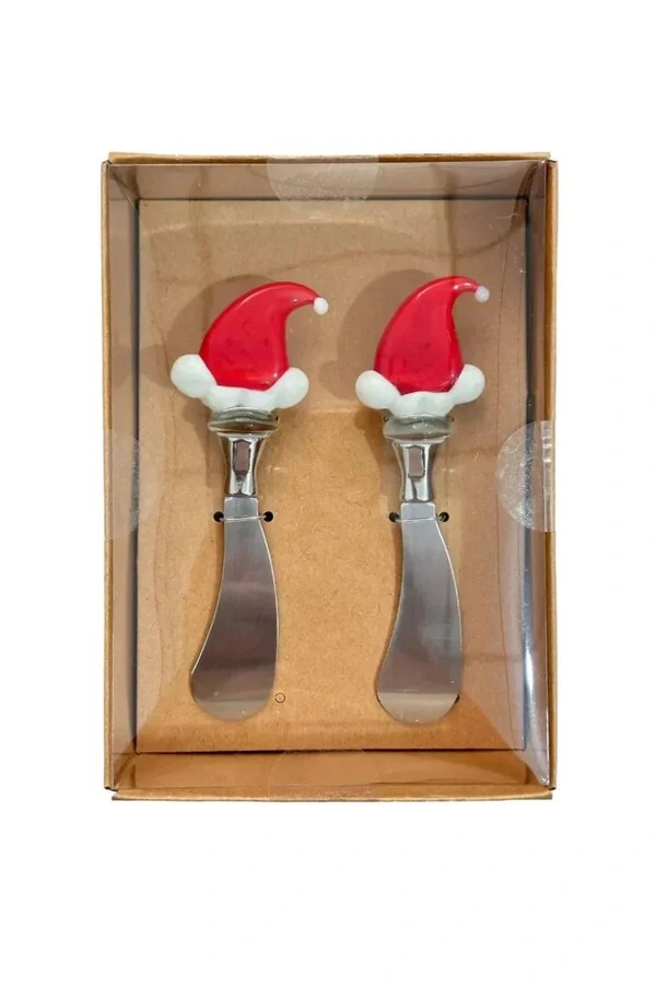 Kit espátulas em metal e vidro natal 2 pçs Kwi