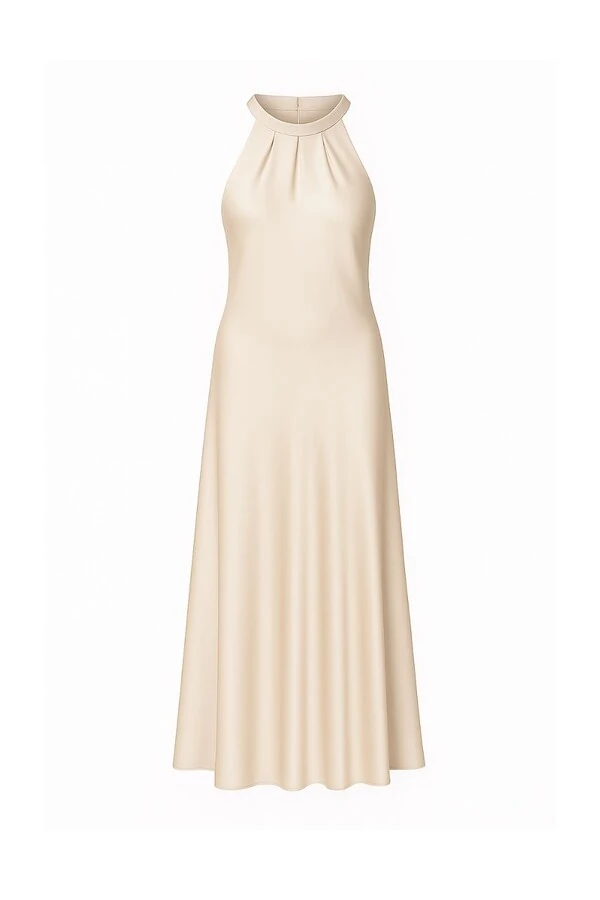 Vestido longo cetim Kwi