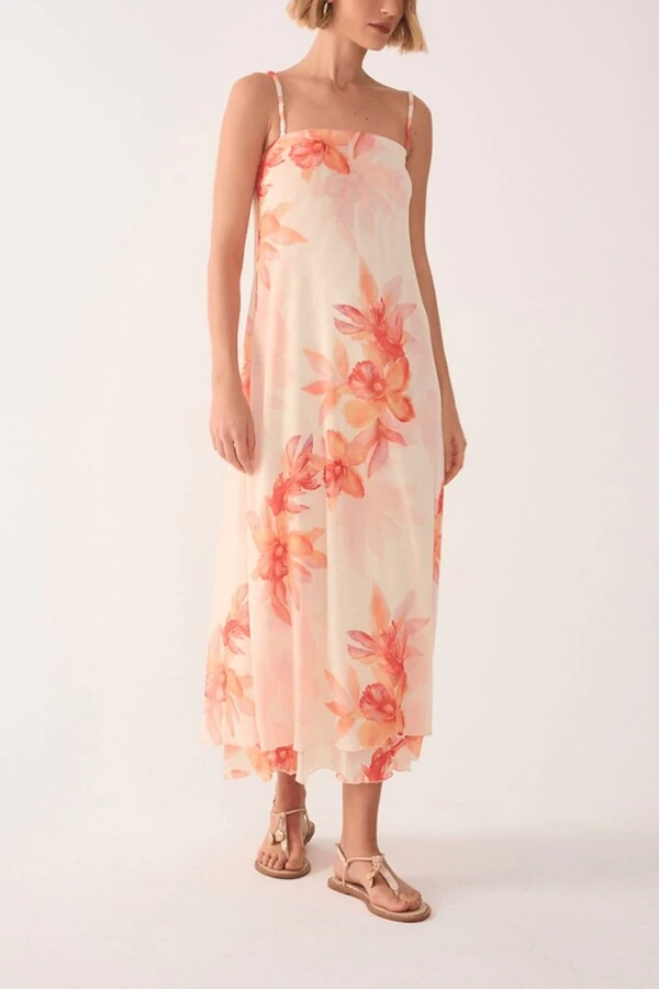 Vestido tule estampa beta Dress to