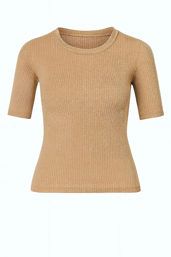 Blusa feminina canelada manga princesa Kwi