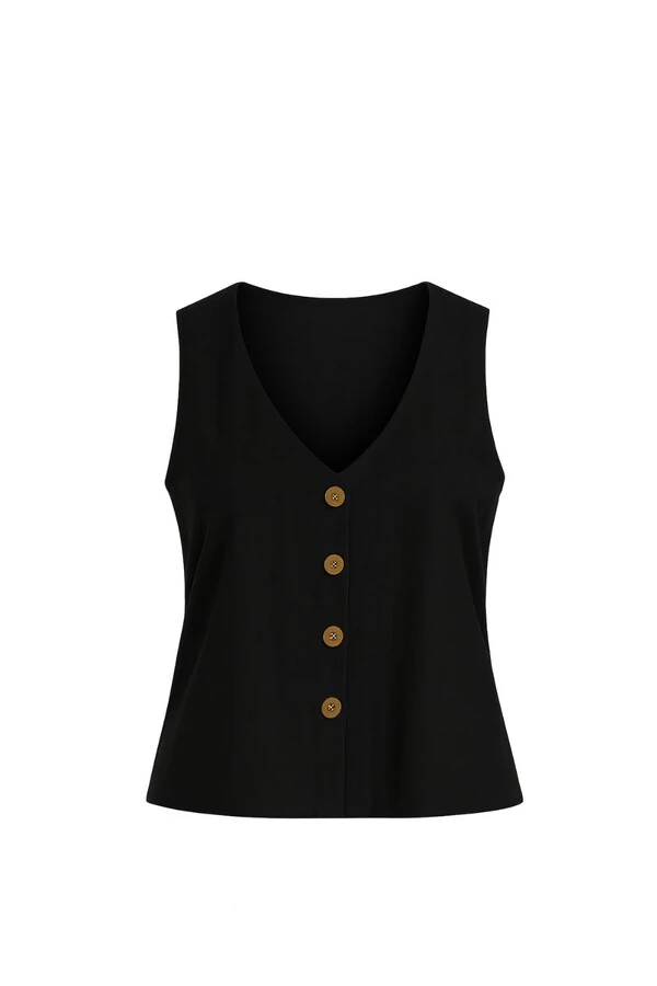 Blusa colete feminina com botões frontais Kwi