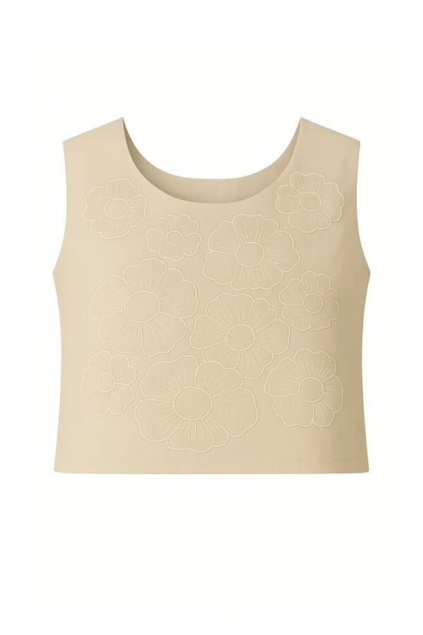 Blusa com bordado floral Kwi