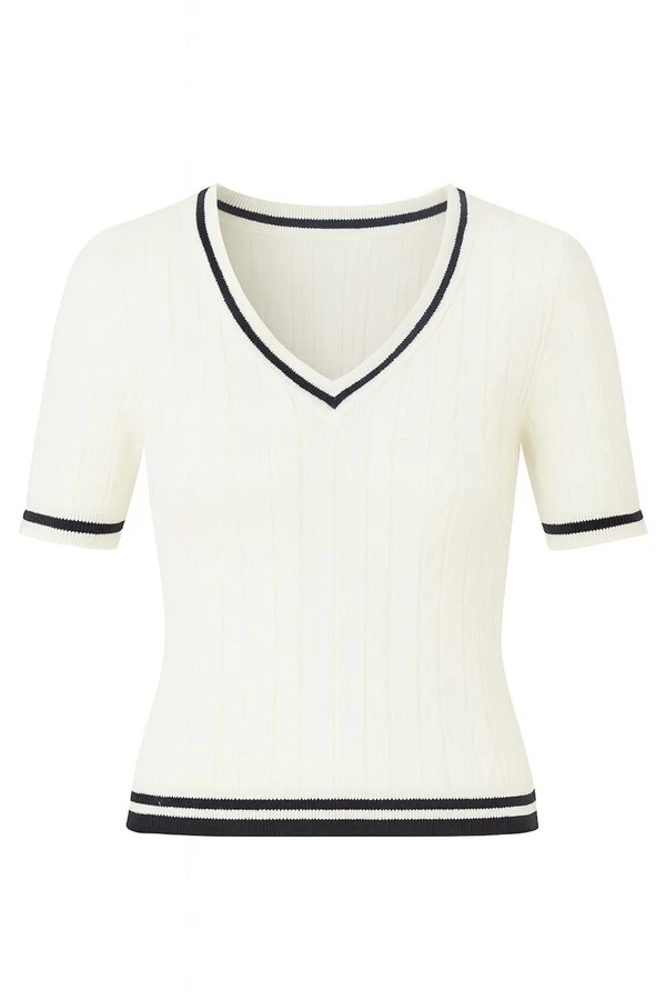 Blusa tricot gola v Kwi