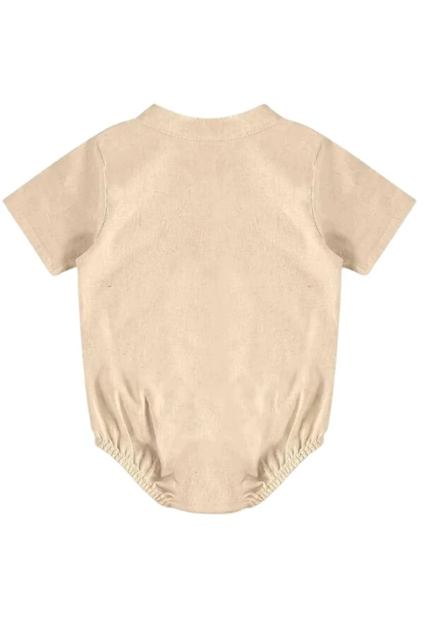 Body camisa manga curta em tecido Up Baby