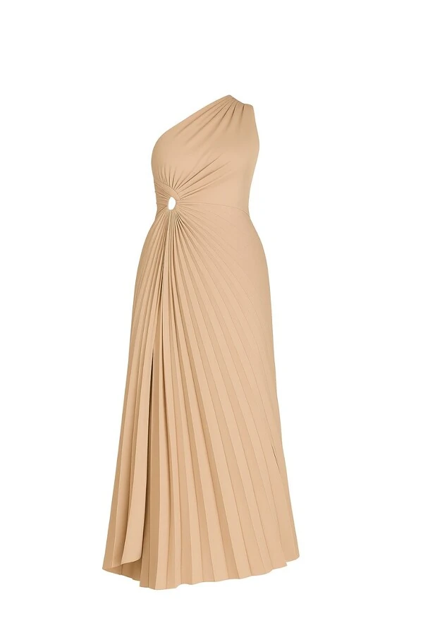 Vestido longo plissado Kwi