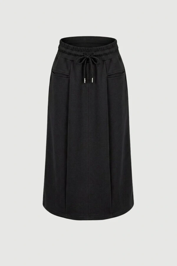 Saia midi de moletom neoprene Kwi