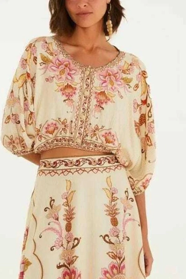 Blusa cropped jardim majestoso Farm