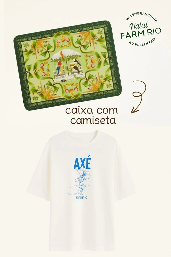 Tshirt ampla axé edição especial com caixa de presente Farm