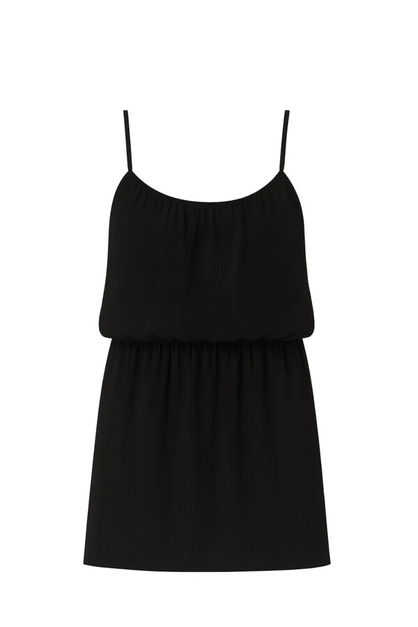 Vestido alças finas com camadas fluídas Kwi