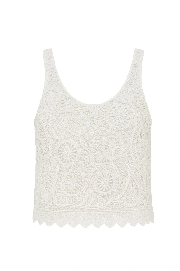Blusa feminina regata crochê Kwi