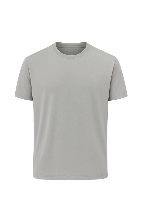 Camiseta masculina básica em malha gola careca Kwi