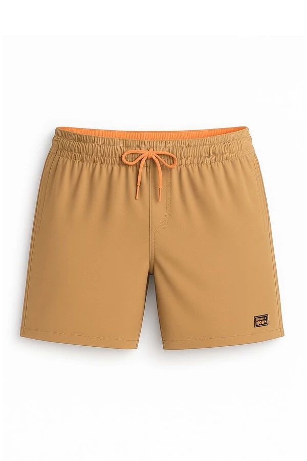 Bermuda masculina com detalhes laranja Kwi