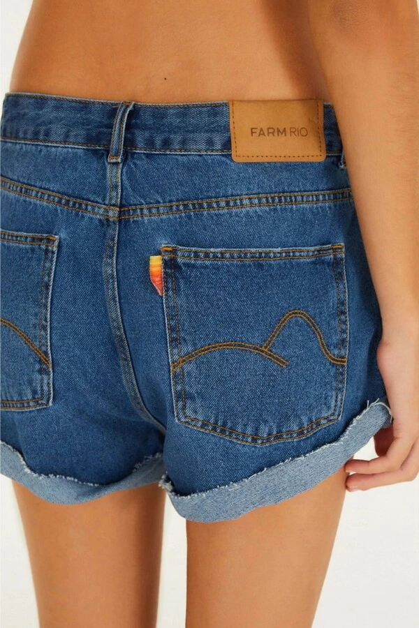Short jeans baixo bainha Farm