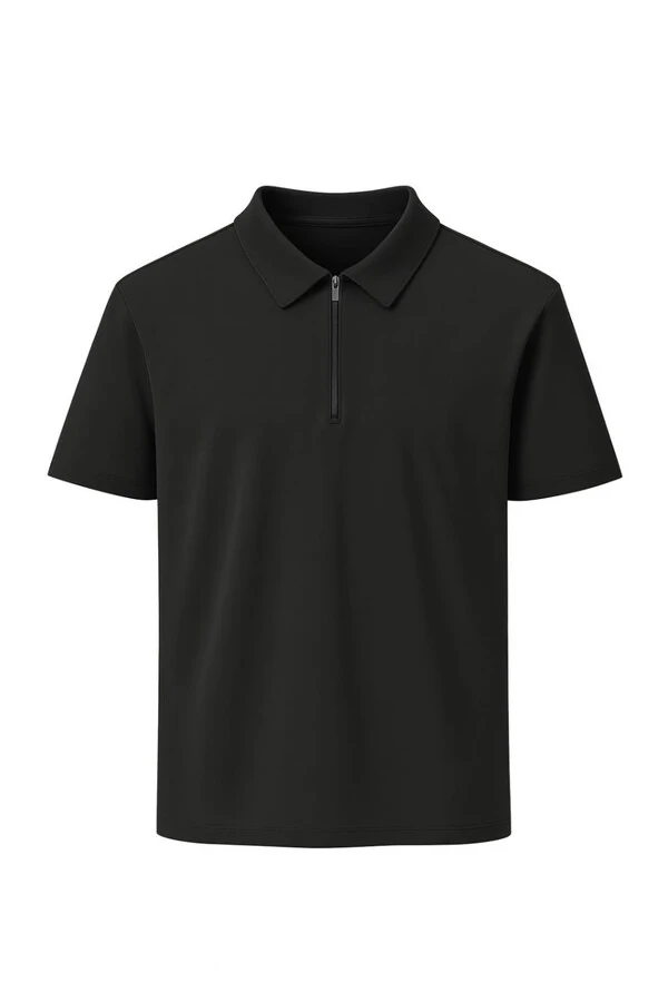 Camiseta polo masculina com zíper Kwi