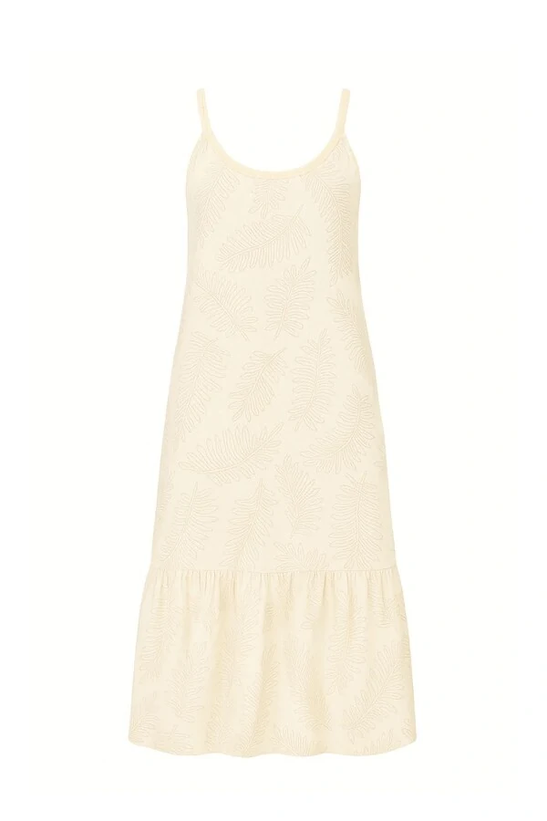 Vestido bordado com cinto cordão Kwi