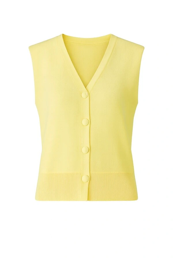 Colete feminino em tricot com botões frontais Kwi