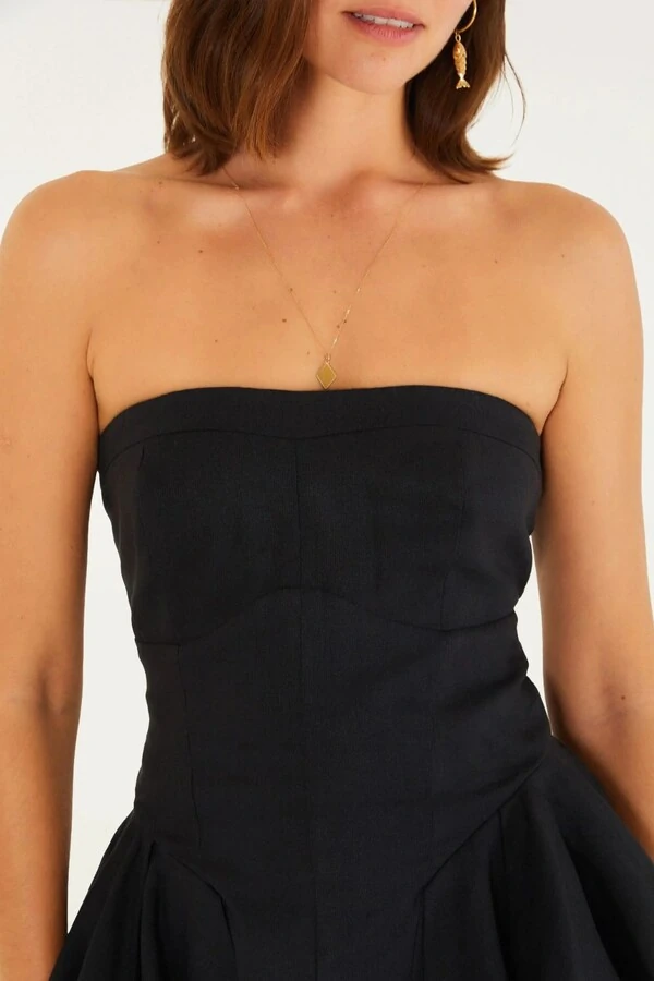 Blusa sem alça pregas Farm