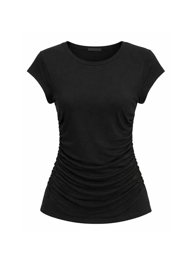 Blusa poliamida franzido lateral Kwi